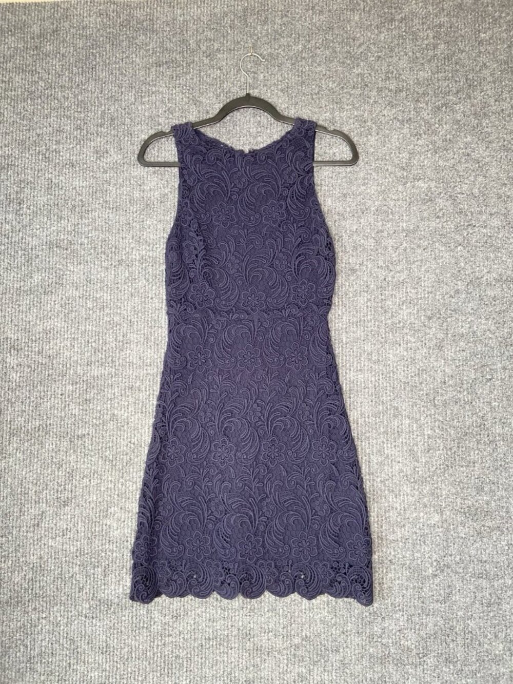 Alice & Olivia Navy Blue Lace knit a line Dress Size 2